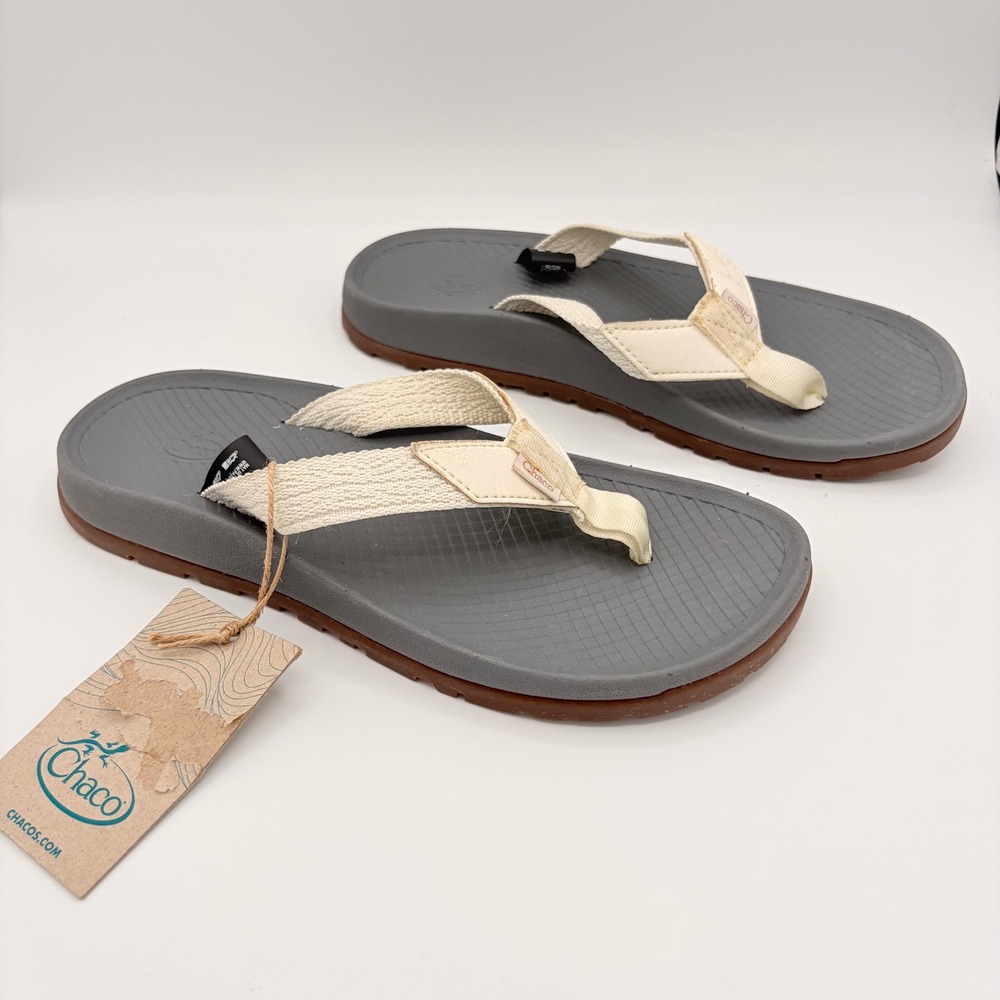 Chaco NWT Lowdown Flip Size 6 Outdoor Natural Grey Support Lightweight Sandals